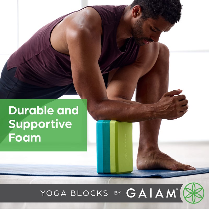 Gaiam كتلة يوغا غايام - مصنوعة من رغوة إيفا خالية من اللاتكس - سطح ناعم غير قابل للانزلاق مع حواف مائلة لليوغا، البيلاتس، التأمل - ملحقات يوغا لتحقيق الاستقرار، التوازن، وتعميق التمددات - Image 4